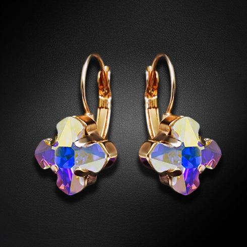 Auskarai „Bizantijos Kryžius (Aurore Boreale)“ su Swarovski™ kristalais